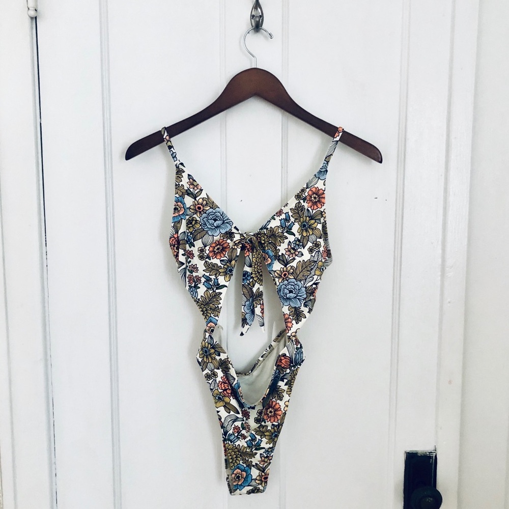 Tie Front Cheeky One Piece